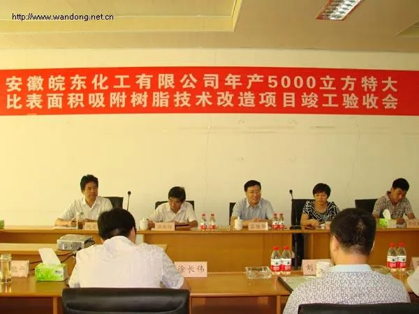The "Technical Renovation Project of WDX60 Adsorbent Resin with Extra-Large Specific Surface Area with an Annual Output of 5000 Cubic Meters" successfully passed the provincial-level acceptance inspection.